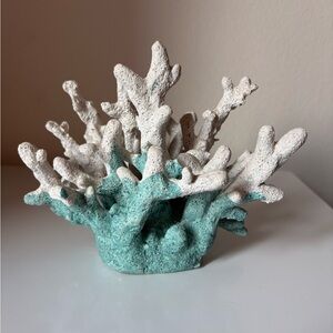 White and Blue Coral Decor